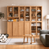 Waco Natural Solid Oak Display Bookcase Cabinet