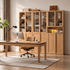 Waco Natural Solid Oak Display Bookcase Cabinet