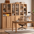 Waco Natural Solid Oak Display Bookcase Cabinet