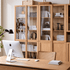 Waco Natural Solid Oak Display Bookcase Cabinet