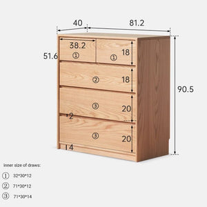 Warburg Natural Solid Oak 2 Over 3 Chest Drawers - Oak Furniture Store