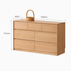 Warburg Natural Solid Oak 3 Over 4 Chest Drawers - Oak Furniture Store