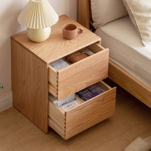 Warburg Natural Solid Oak Bedside Table - Oak Furniture Store