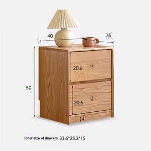 Warburg Natural Solid Oak Bedside Table - Oak Furniture Store