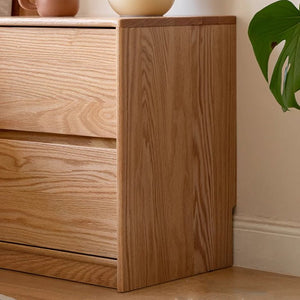 Warburg Natural Solid Oak Bedside Table - Oak Furniture Store