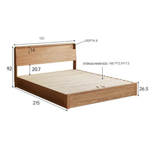 Warburg Natural Solid Oak Box Body Bed Frame - Oak Furniture Store