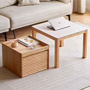 Warburg Natural Solid Oak Coffee Table Set - Oak Furniture Store