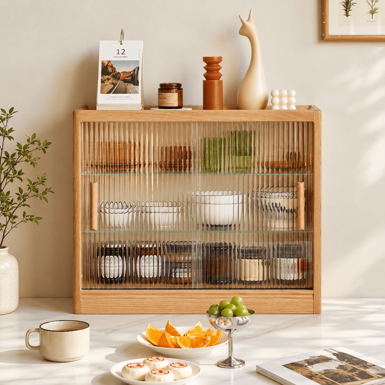 Warburg Natural Solid Oak Table Shelf