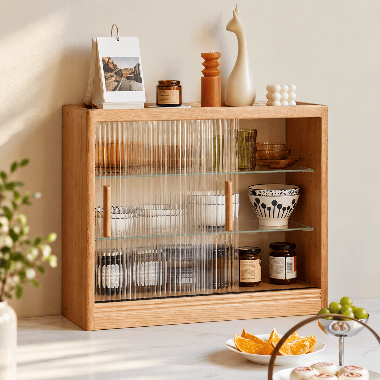 Warburg Natural Solid Oak Table Shelf