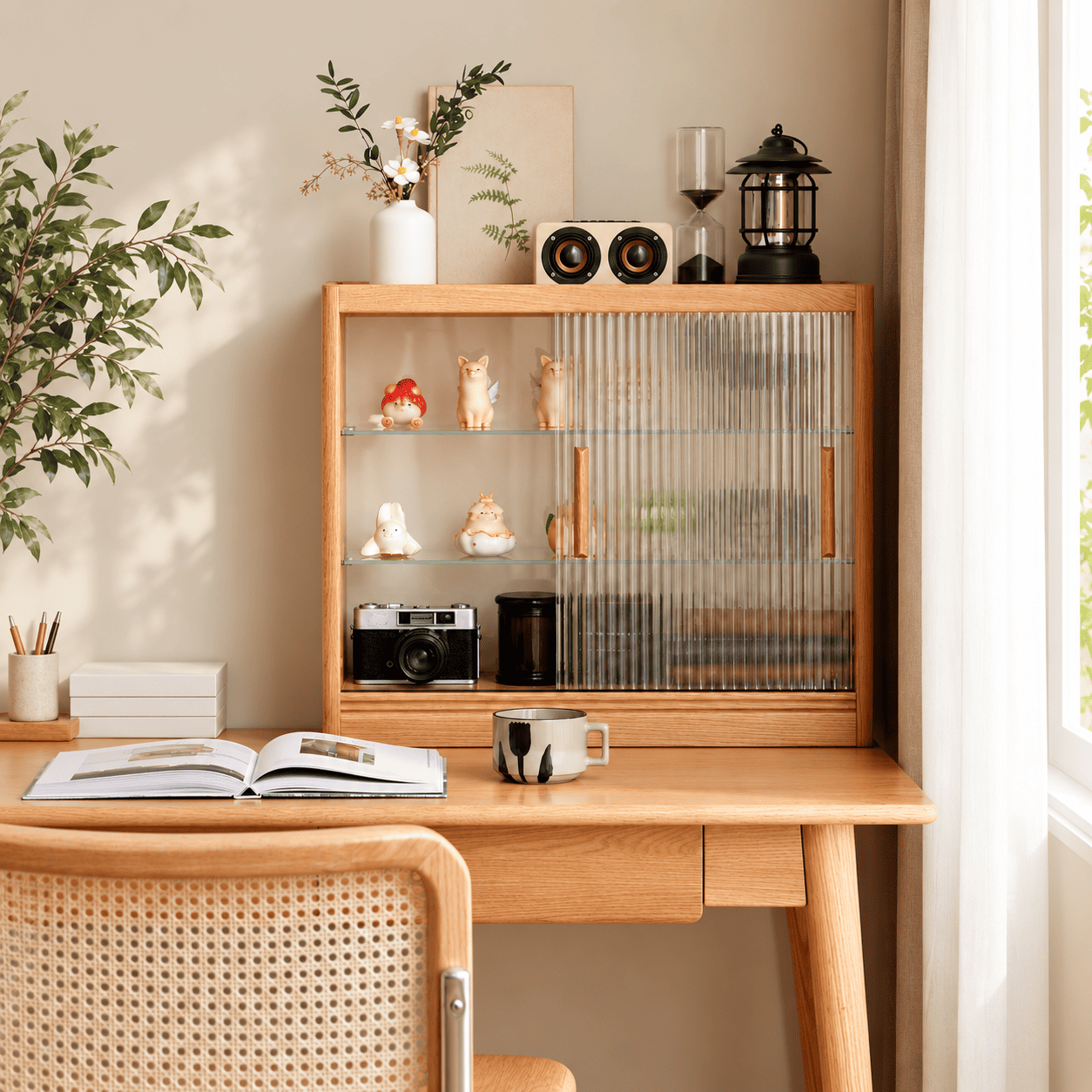 Warburg Natural Solid Oak Table Shelf