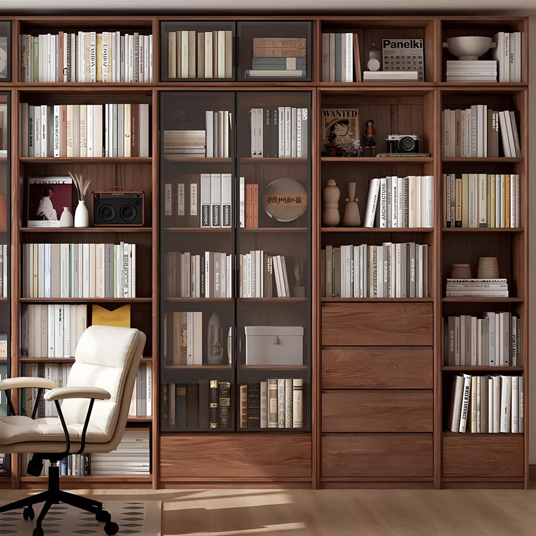 Warburg Natural Solid Walnut Bookcase – Oak Furniture Store New Zealand