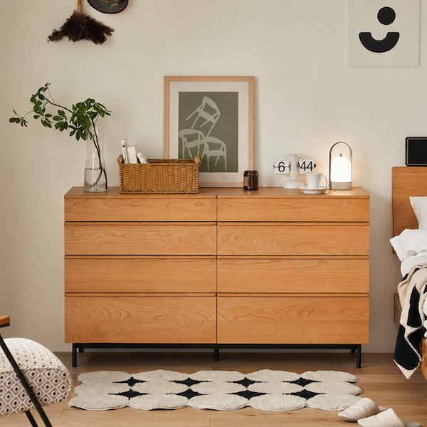 Wells Natural Solid Cherry Chest of 8 Drawers