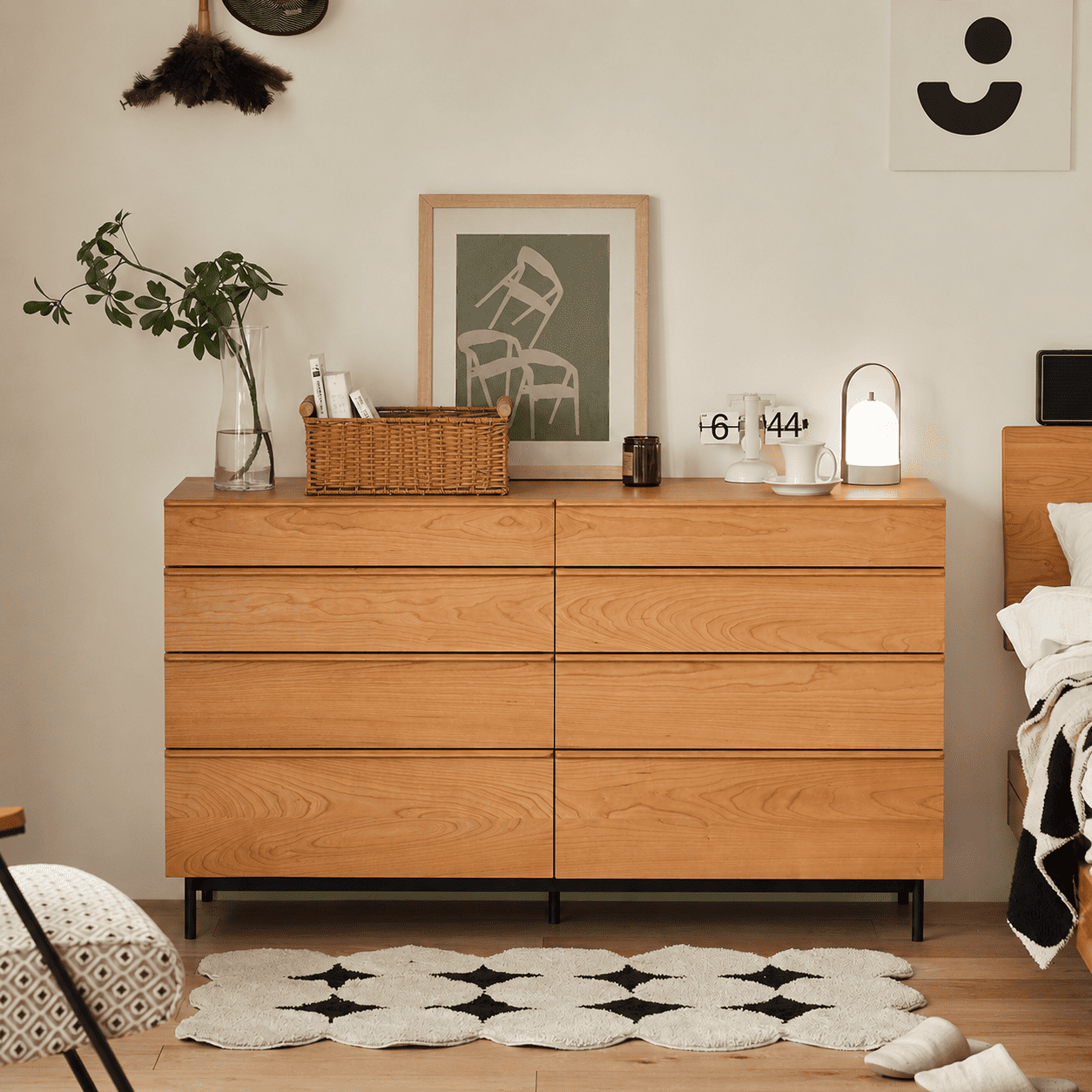 Wells Natural Solid Cherry Chest of 8 Drawers