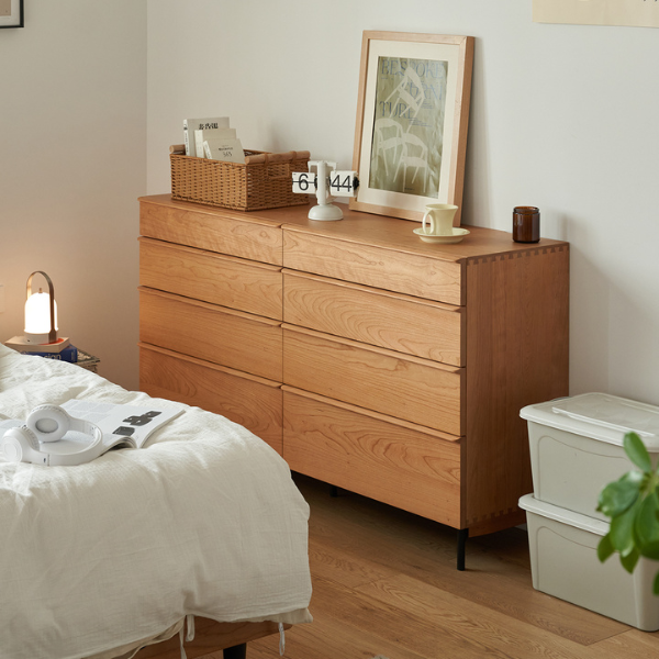 Wells Natural Solid Cherry Chest of 8 Drawers