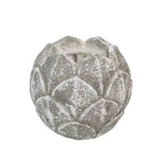 White Wash Cement Petal Votive - Medium FCH229M | Oak Furniture Store