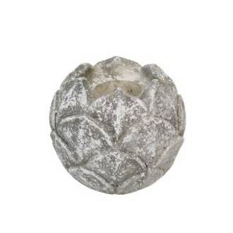 White Wash Cement Petal Votive - Small FCH229S | Oak Furniture Store