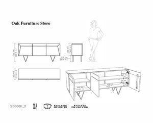 Wiltz Natural Solid Walnut Sideboard - Oak Furniture Store