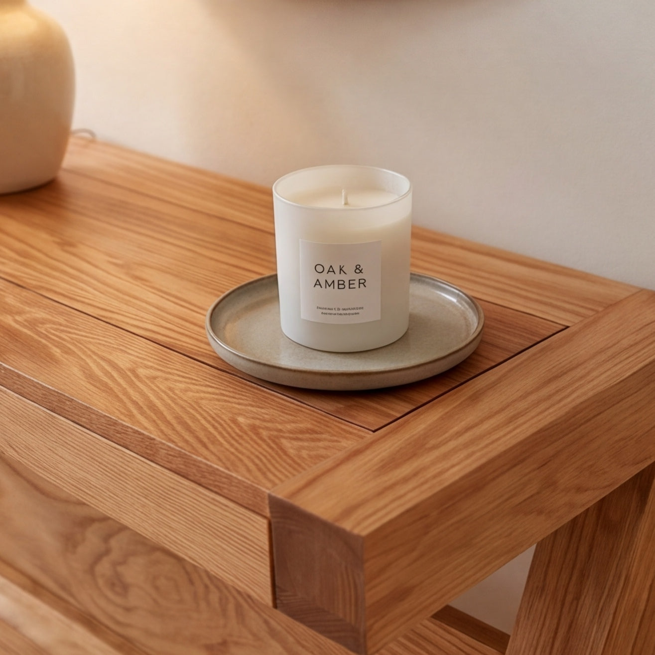 Solid oak entryway table with storage drawers for keys, accessories, and everyday essentials