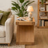 Natural solid oak lamp table with bold timber frame and warm oak grain finish