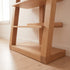 Solid oak large bookshelf with minimalist open shelf design and warm natural timber texture