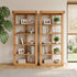 Zetland Natural Solid Oak Large Bookshelf styled with books, plants, and home décor in a bright living room