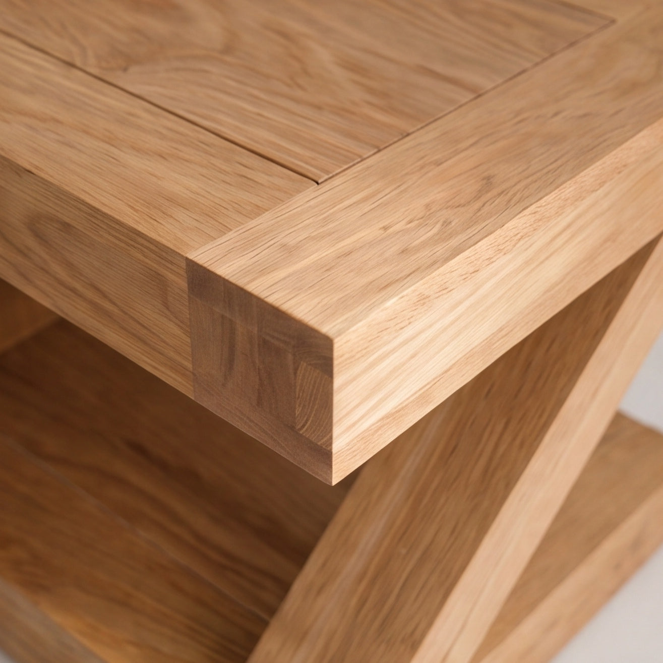 Large natural oak TV cabinet with sturdy solid wood construction and practical media storage