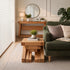 Natural solid oak side tables paired with sofa for modern lounge room styling
