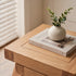 Space-saving solid oak nesting side tables with natural oak grain and sturdy timber construction