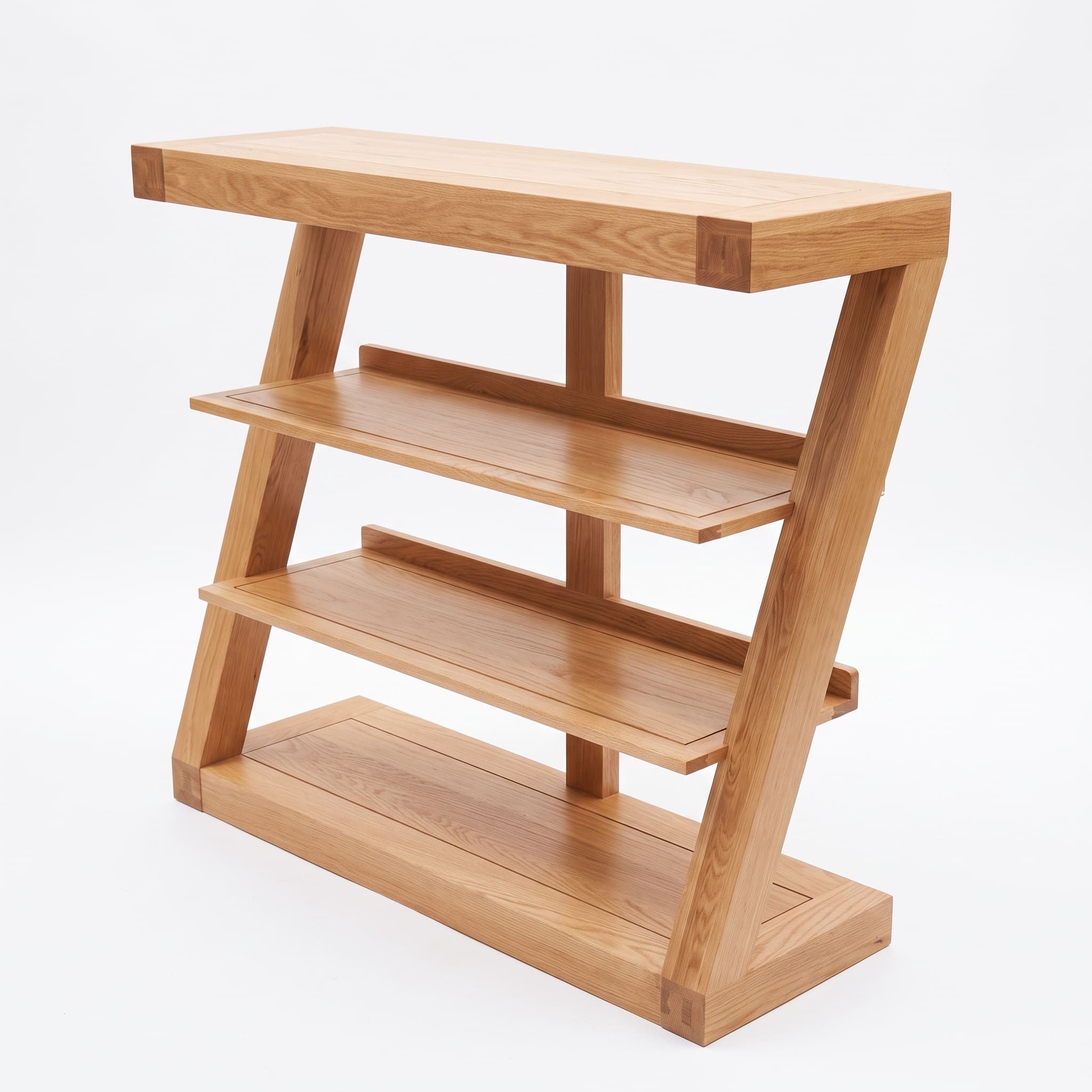 Solid oak small bookshelf with open shelf design for books, ornaments, and everyday storage