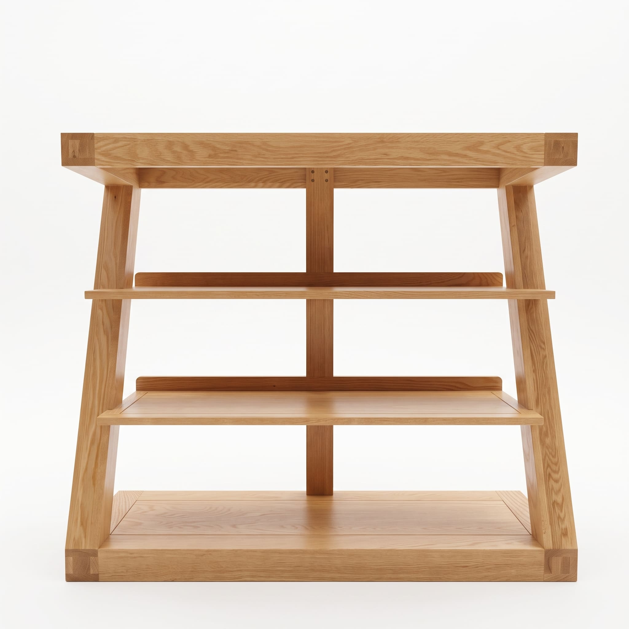 Natural oak small bookcase with modern timber structure for lounge room, bedroom, or study styling