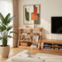 Zetland oak small bookcase for living room, study room, hallway, and home office storage