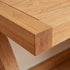 Zetland oak home office desk paired with cane chair and matching solid oak bookshelf