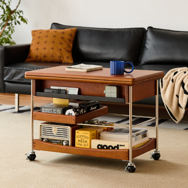 Znin Solid Boxwood Movable Coffee Table