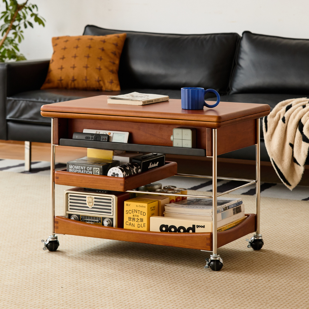 Znin Solid Boxwood Movable Coffee Table