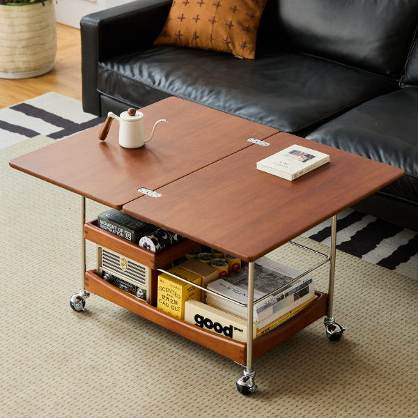 Znin Solid Boxwood Movable Coffee Table