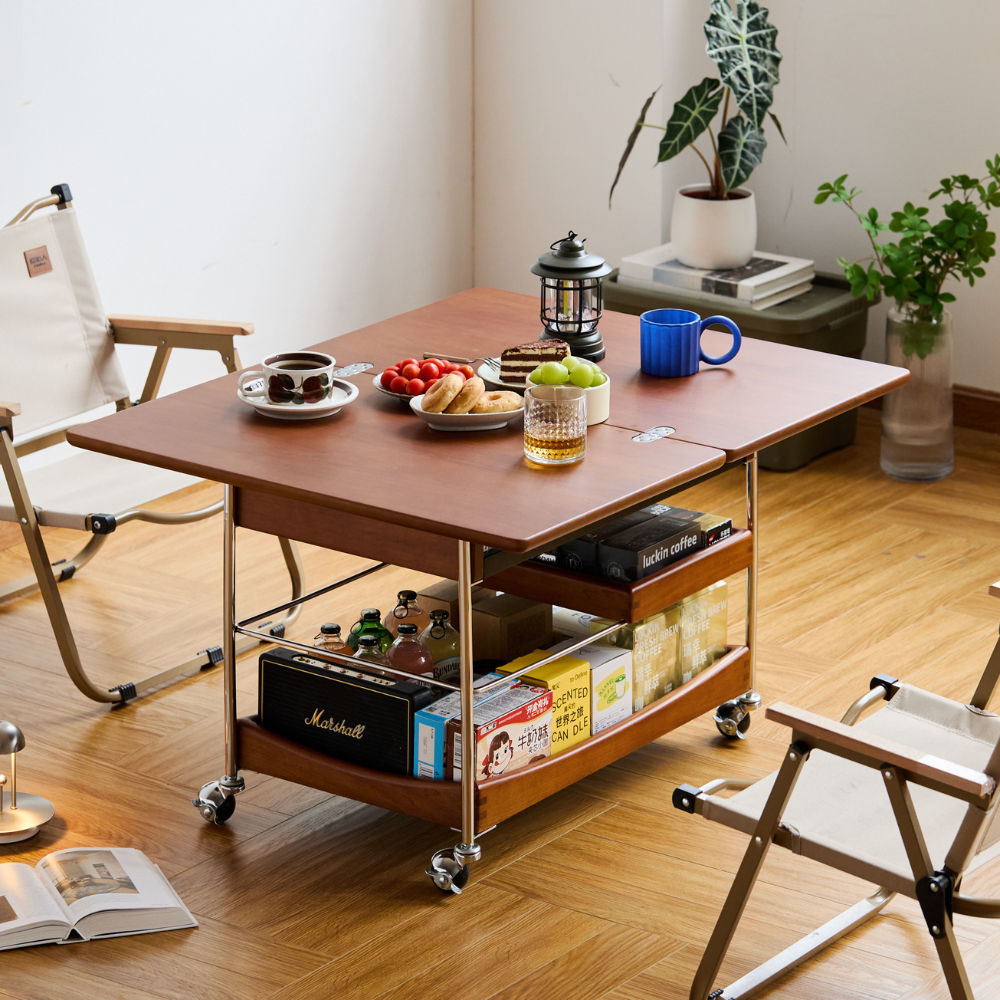 Znin Solid Boxwood Movable Coffee Table