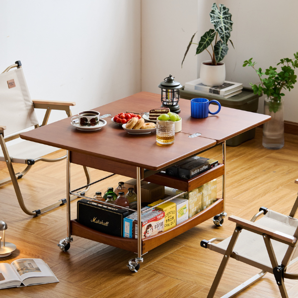 Znin Solid Boxwood Movable Coffee Table