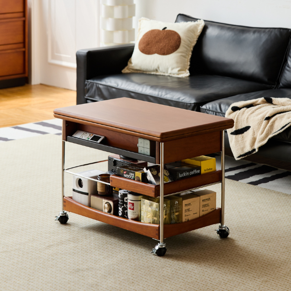 Znin Solid Boxwood Movable Coffee Table