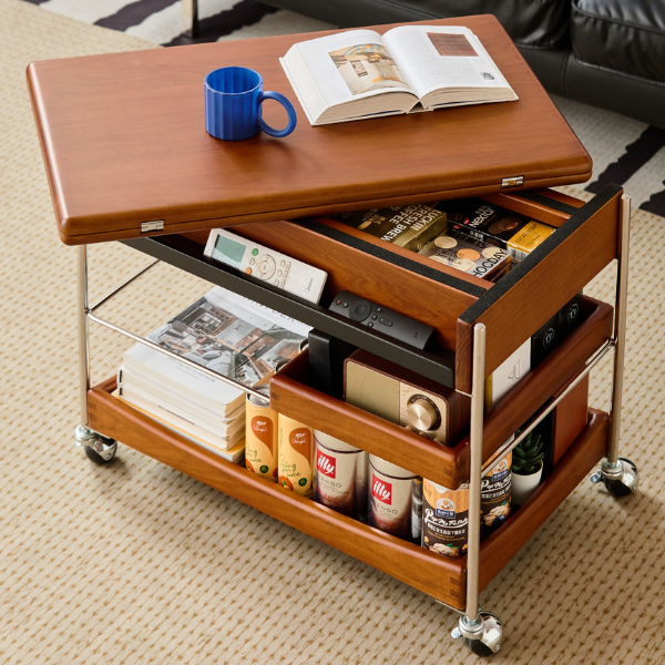 Znin Solid Boxwood Movable Coffee Table