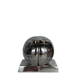Aluminum Globe Bookends Nickel LDTK829 - Oak Furniture Store & Sofas