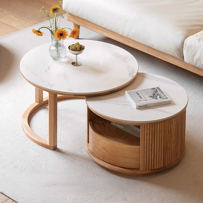 Anders Natural Solid Oak Coffee Table Set