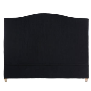 Annabel Linen Headboard In Black – King - Oak Furniture Store & Sofas