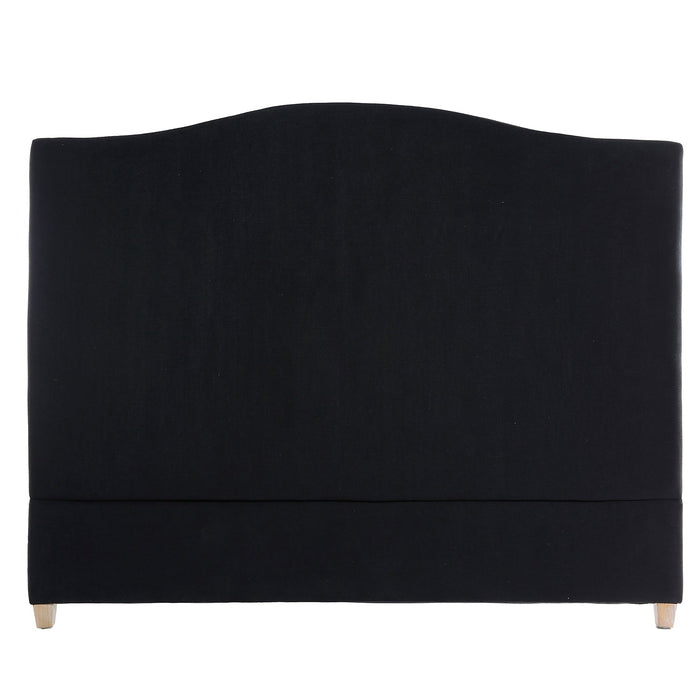 Annabel Linen Headboard In Black – Queen