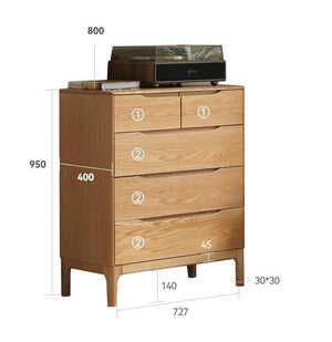 Berlin Natural Solid Oak 2 Over 3 Chest Drawers - Oak Furniture Store & Sofas