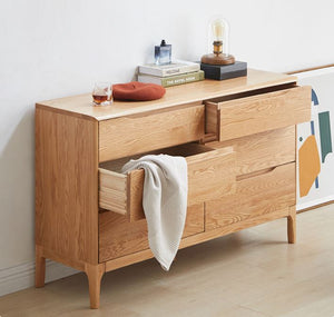 Berlin Natural Solid Oak 3 over 3 Chest Drawers - Oak Furniture Store & Sofas