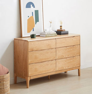 Berlin Natural Solid Oak 3 over 3 Chest Drawers - Oak Furniture Store & Sofas