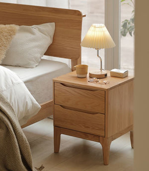 Berlin Natural Solid Oak Bedside Table - Oak Furniture Store & Sofas