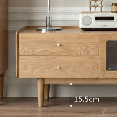Beverley Natural Solid Ash TV Unit - Oak Furniture Store