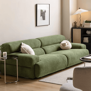 Bielefeld Faux Shearling Vintage-Style Sofa - Oak Furniture Store & Sofas