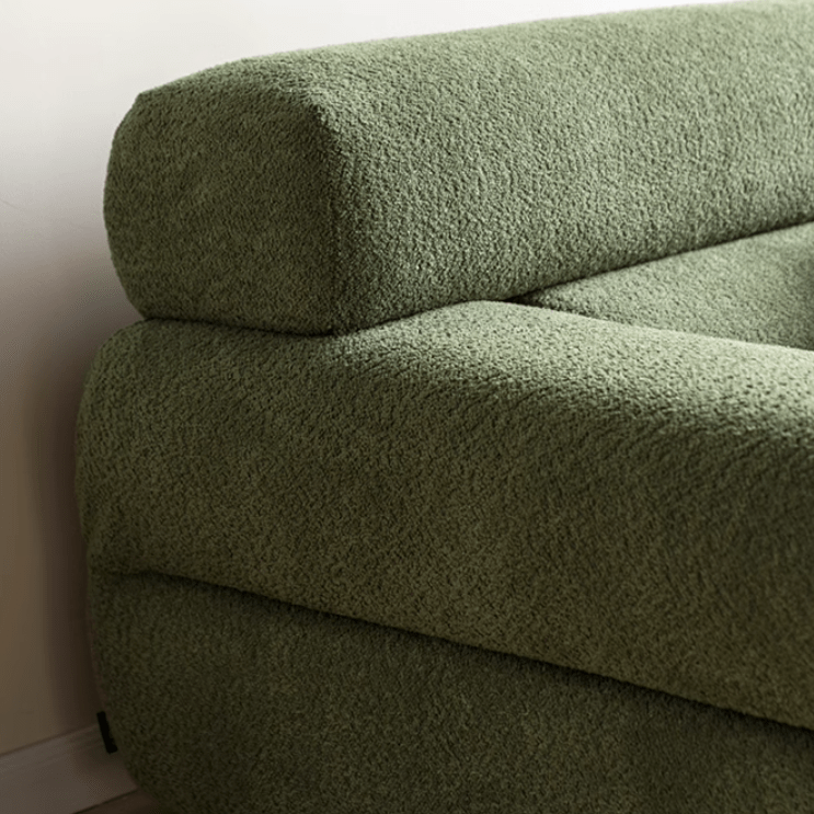 Bielefeld Faux Shearling Vintage - Style Sofa - Oak Furniture Store